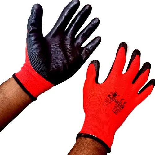 Pack 6 Gants de travail – Gants en nitrile Rouge